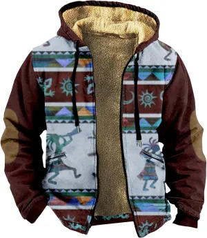 Gentle Loose Pullover Coats Long Sleeve Zipper Hooded Trendy Loose Coat Hiking Jackets for Men