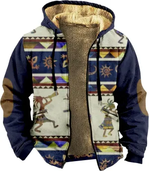 Gentle Loose Pullover Coats Long Sleeve Zipper Hooded Trendy Loose Coat Hiking Jackets for Men