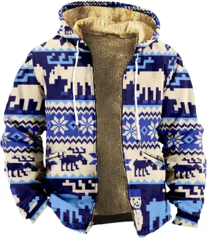 Gentle Loose Pullover Coats Long Sleeve Zipper Hooded Trendy Loose Coat Hiking Jackets for Men