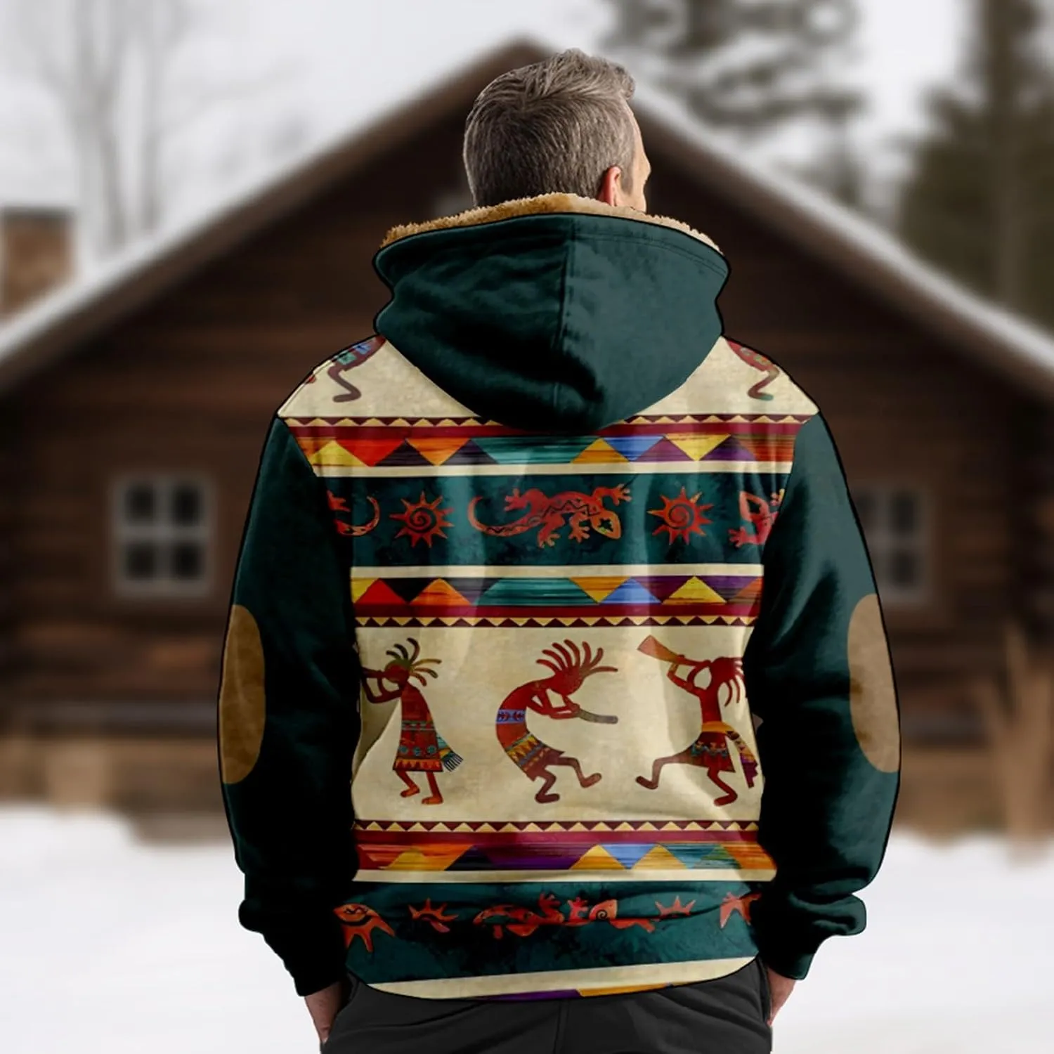 Gentle Loose Pullover Coats Long Sleeve Zipper Hooded Trendy Loose Coat Hiking Jackets for Men
