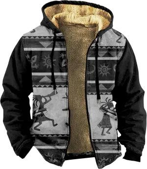 Gentle Loose Pullover Coats Long Sleeve Zipper Hooded Trendy Loose Coat Hiking Jackets for Men