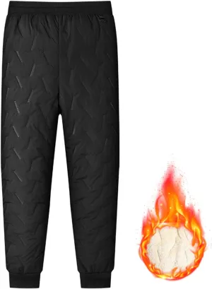 Giltpeak Lambswool Fleece-Lined Joggers Unisex Fleece Jogging Bottoms, Winter Fleece Pants with Pockets