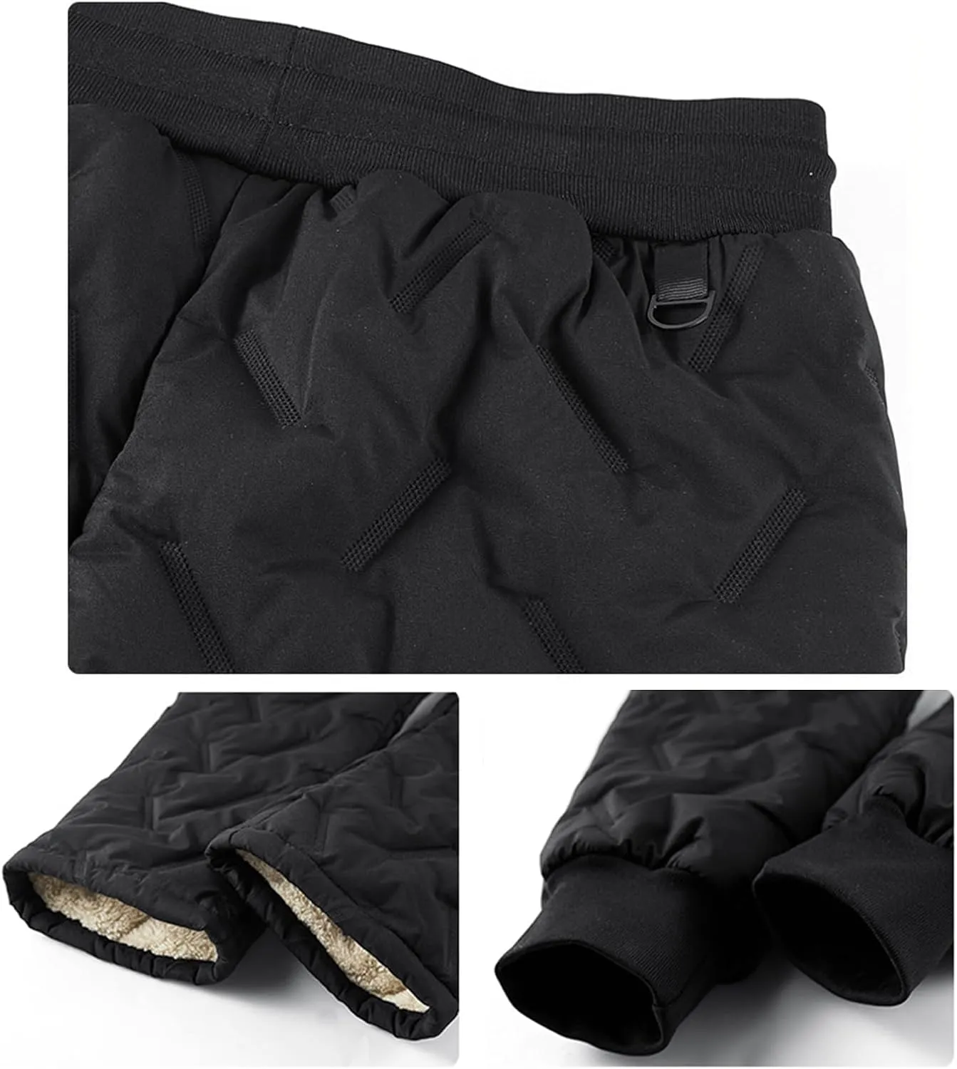 Giltpeak Lambswool Fleece-Lined Joggers Unisex Fleece Jogging Bottoms, Winter Fleece Pants with Pockets