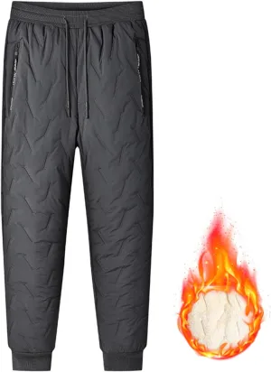Giltpeak Lambswool Fleece-Lined Joggers Unisex Fleece Jogging Bottoms, Winter Fleece Pants with Pockets