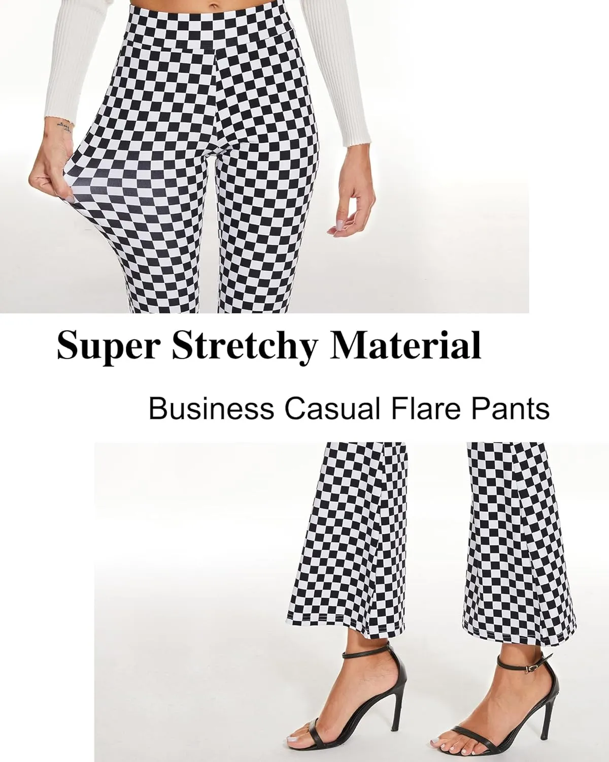 Ginasy Womens Dress Pants for Work Business Casual High Waisted Flare Dressy Trousers Pants Pull On Bell Bottom Office Slacks
