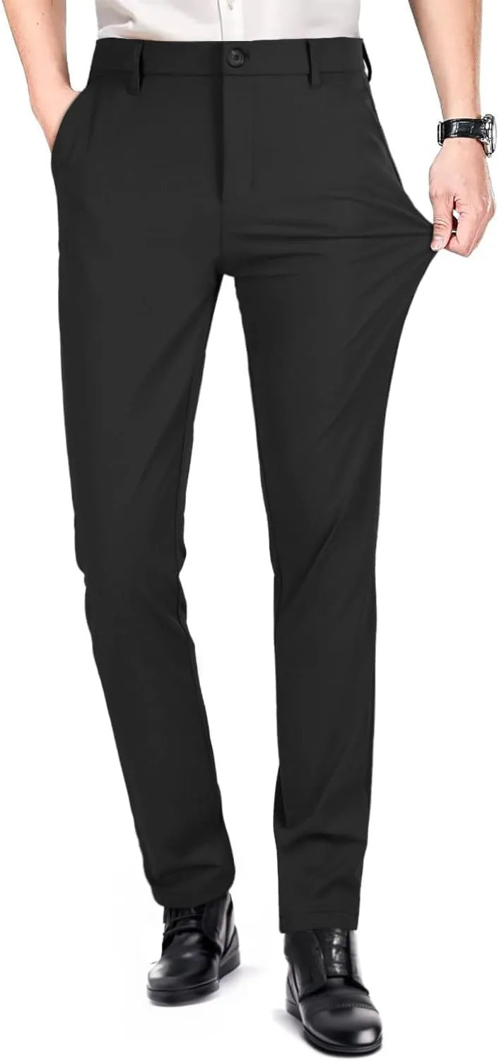 GINGTTO Slacks for Men Slim Fit Stretch Dress Pants Men Athletic Fit Chinos Pants Tapered
