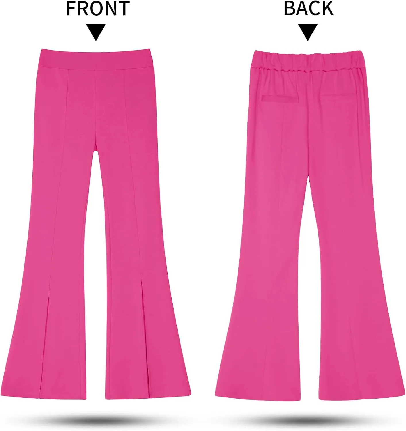 GRAPENT Dress Pants Wide Leg Pants for Women Flare Pants Pull On Business Casual Work Trousers Split Hem Slacks