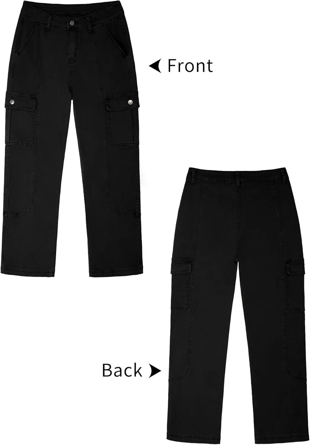 GRAPENT Womens Cargo Pants Casual High Waisted Baggy Stretch Straight Leg Trousers Western Outfit Y2K Pants with Pockets