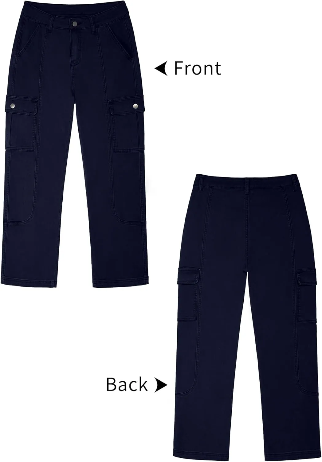 GRAPENT Womens Cargo Pants Casual High Waisted Baggy Stretch Straight Leg Trousers Western Outfit Y2K Pants with Pockets