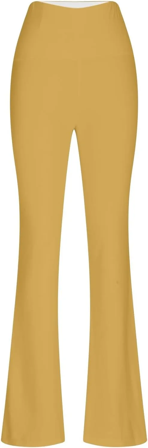 High Compression Leggings for Women, Yoga Pants No Front Seam,Tummy Control Scrubs,Bootcut Leggings with Pockets