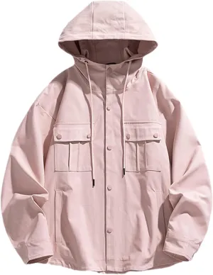 Jegsnoe Men Hoodie Jackets Autumn Hooded Sweatshirts Coats Hard Fabric Cotton Hoodie Coats