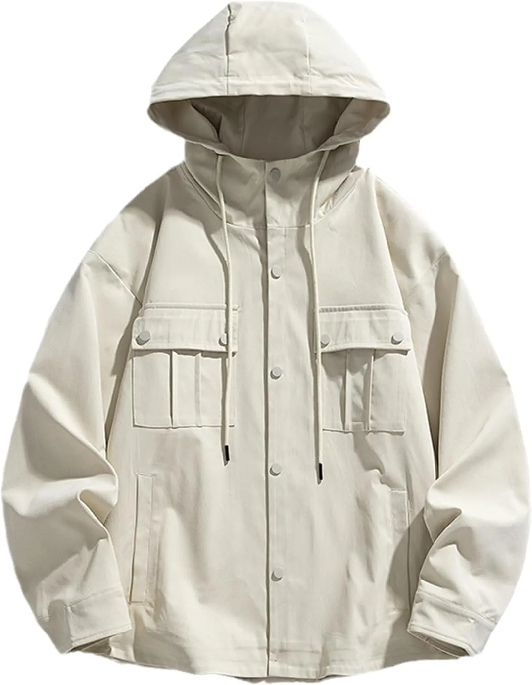 Jegsnoe Men Hoodie Jackets Autumn Hooded Sweatshirts Coats Hard Fabric Cotton Hoodie Coats