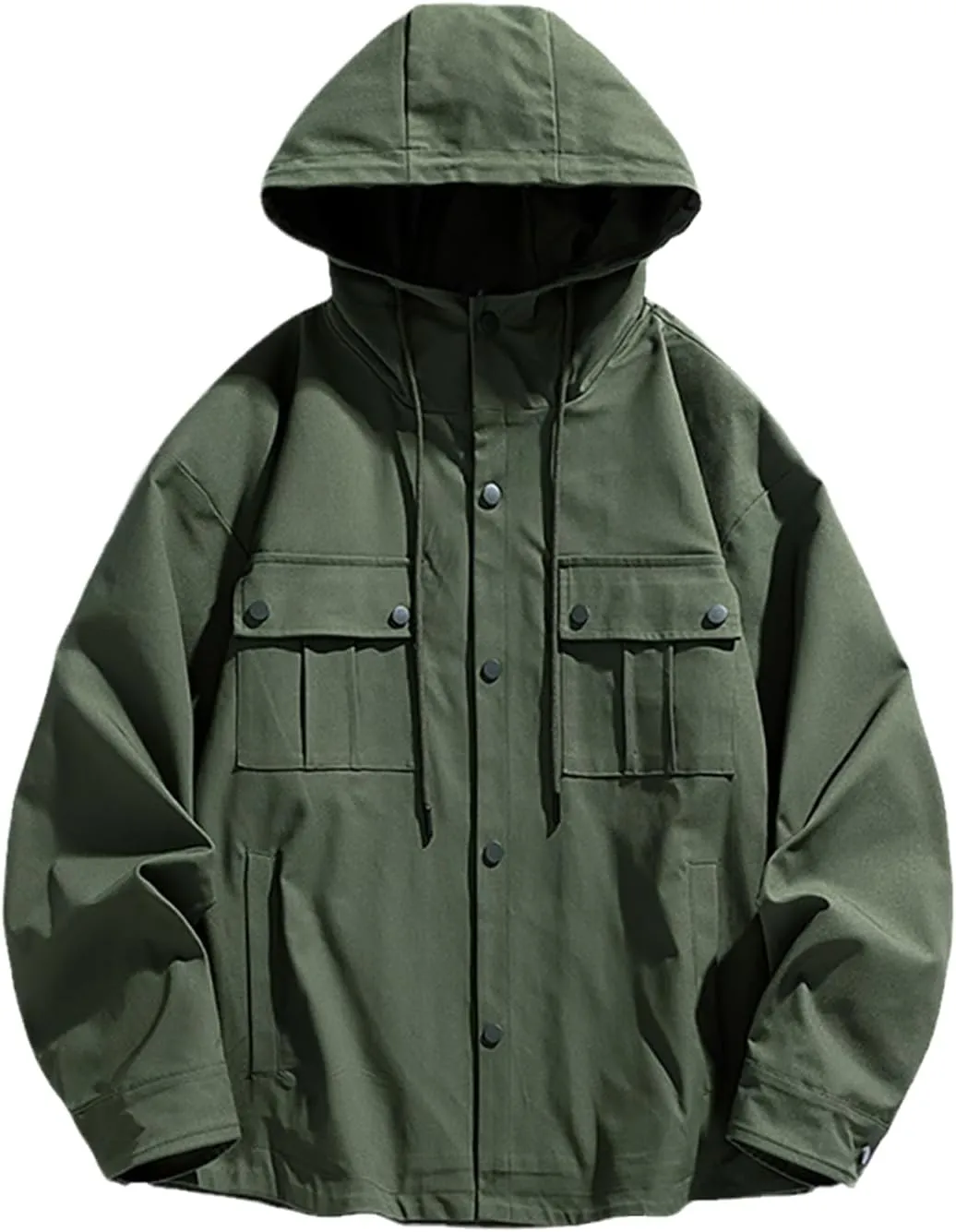 Jegsnoe Men Hoodie Jackets Autumn Hooded Sweatshirts Coats Hard Fabric Cotton Hoodie Coats