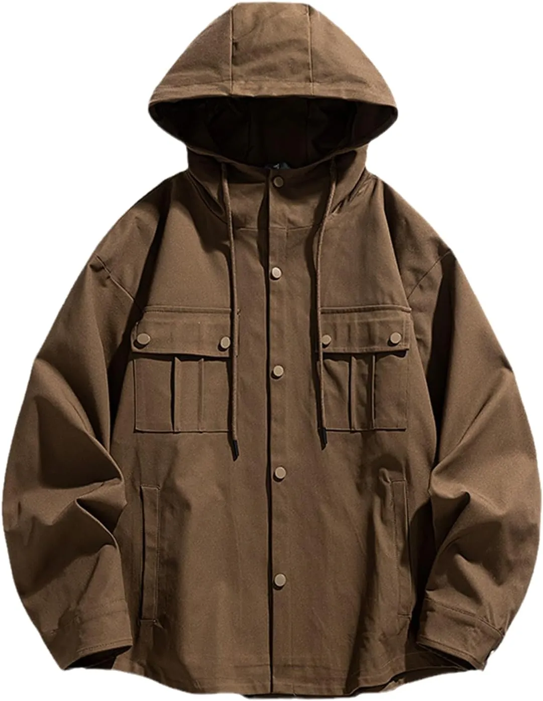 Jegsnoe Men Hoodie Jackets Autumn Hooded Sweatshirts Coats Hard Fabric Cotton Hoodie Coats