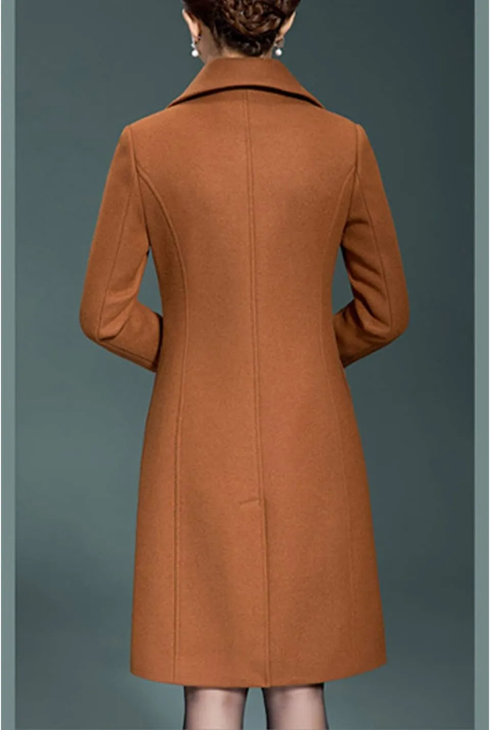 Jenkoon Women's Wool Trench Coat Winter Long Thick Overcoat Walker Coats
