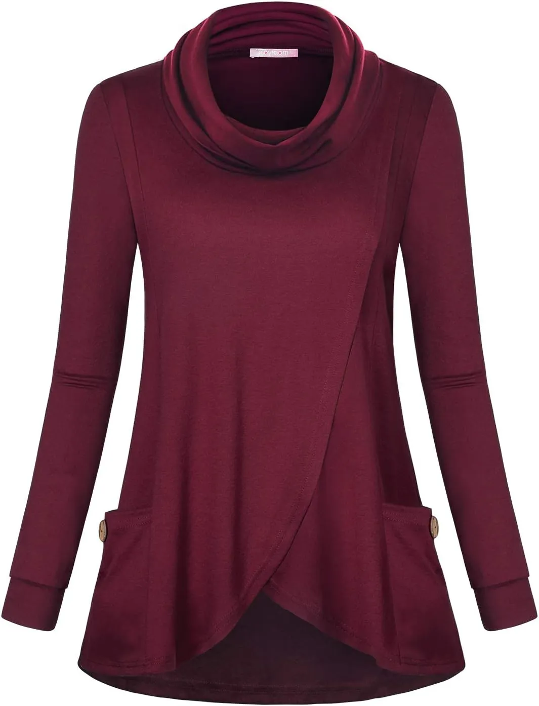 Joymom Maternity Warm Cowl Neck Nursing Sweatshirt Breastfeeding Tunic Tops