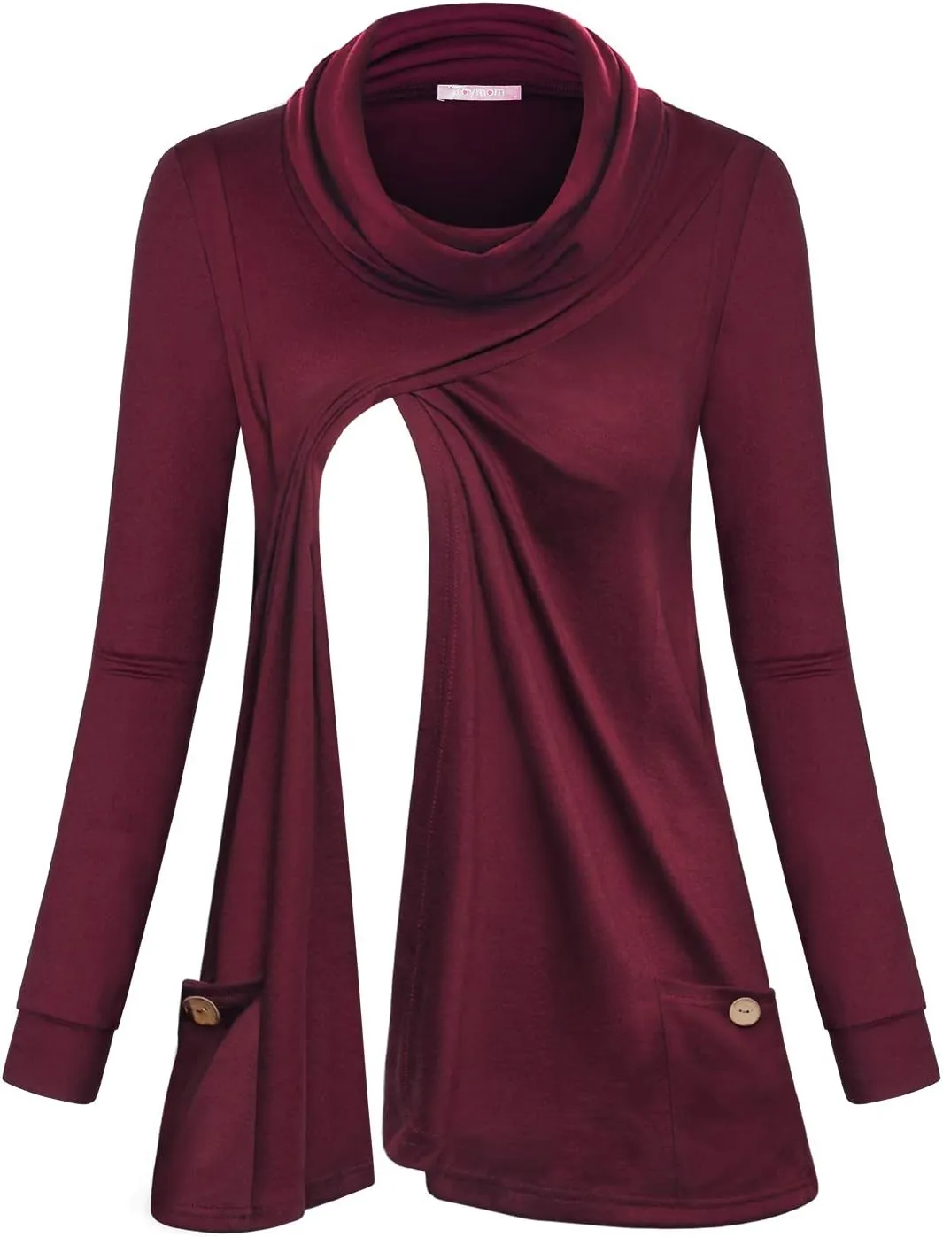 Joymom Maternity Warm Cowl Neck Nursing Sweatshirt Breastfeeding Tunic Tops