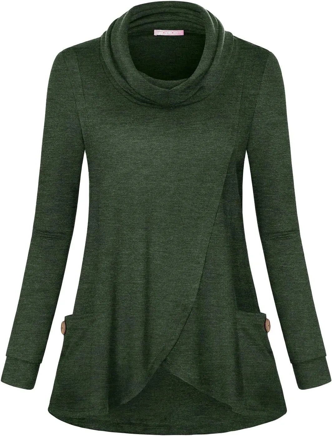 Joymom Maternity Warm Cowl Neck Nursing Sweatshirt Breastfeeding Tunic Tops