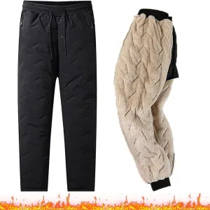 Kapley Unisex Lambswool Fleece-Lined Joggers, Winter Fleece Jogging Bottoms, Elastic Waist Sweatpants