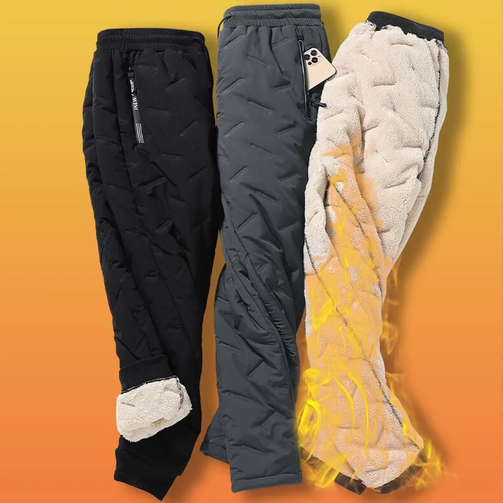 Kapley Unisex Lambswool Fleece-Lined Joggers, Winter Fleece Jogging Bottoms, Elastic Waist Sweatpants