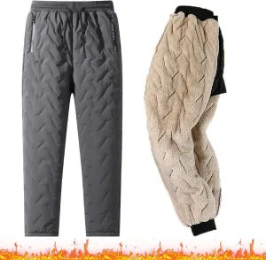Kapley Unisex Lambswool Fleece-Lined Joggers, Winter Fleece Jogging Bottoms, Elastic Waist Sweatpants