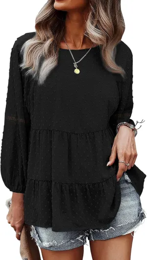 KOJOOIN Women's Loose Peplum Tops