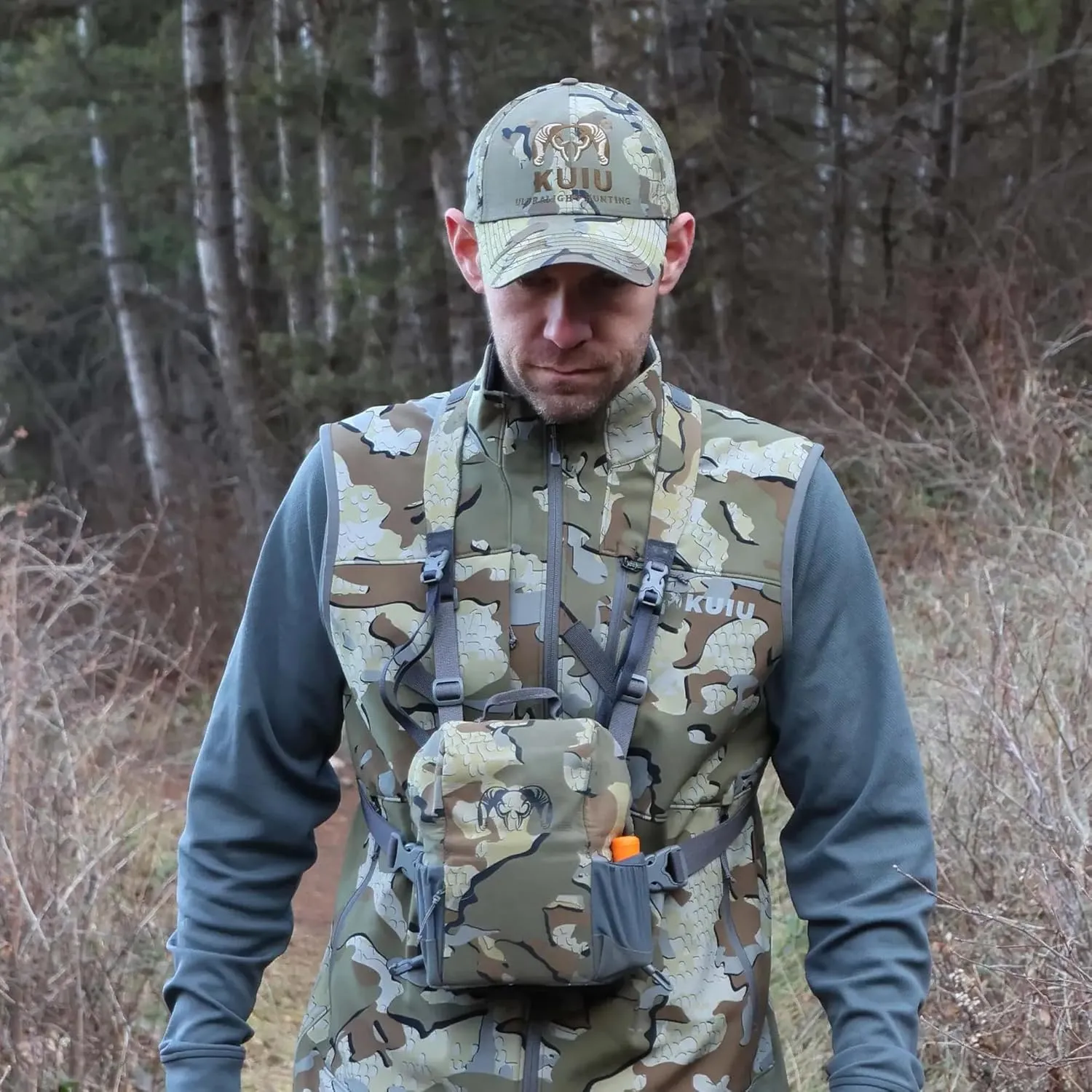 KUIU Guide PRO Vest – Wind & Water-Resistant Soft Shell Hunting Vest, Durable & Quiet with Fleece Lining for Cold Weather
