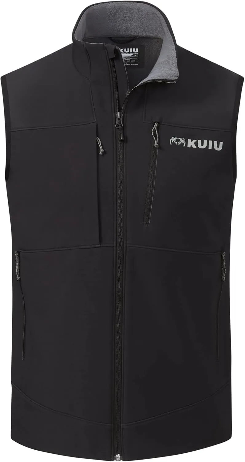 KUIU Guide PRO Vest – Wind & Water-Resistant Soft Shell Hunting Vest, Durable & Quiet with Fleece Lining for Cold Weather
