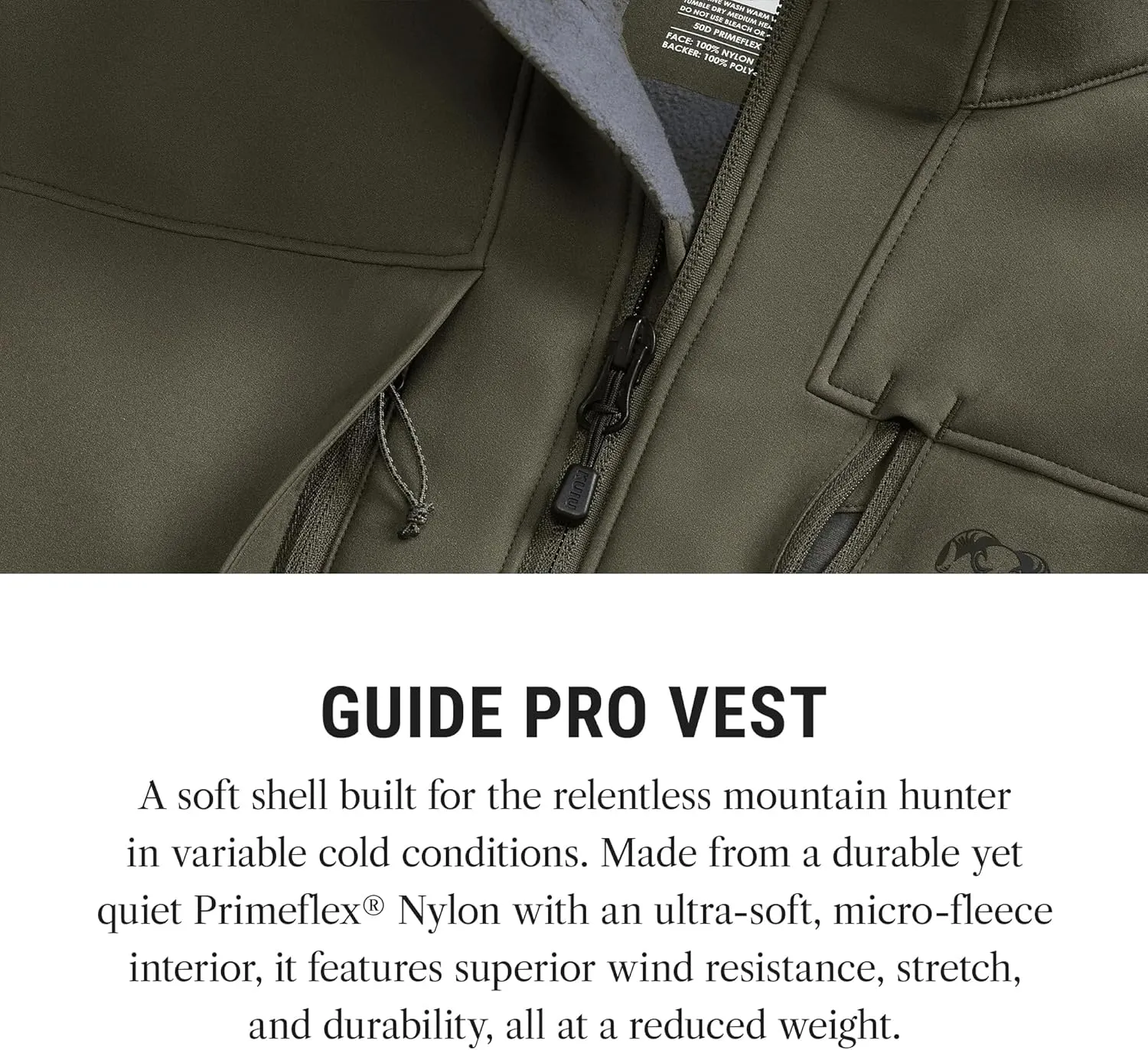 KUIU Guide PRO Vest – Wind & Water-Resistant Soft Shell Hunting Vest, Durable & Quiet with Fleece Lining for Cold Weather