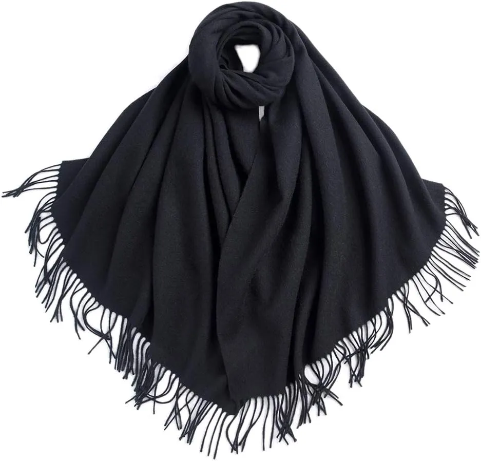 LaniLani 100% Merino Wool Scarf Shawl for Women, Warm and Oversized, Pashmina Cashmere feel, 78” x 28”, Winter Gift for Women