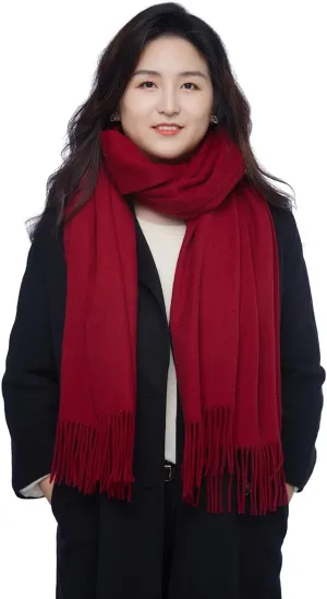 LaniLani 100% Merino Wool Scarf Shawl for Women, Warm and Oversized, Pashmina Cashmere feel, 78” x 28”, Winter Gift for Women