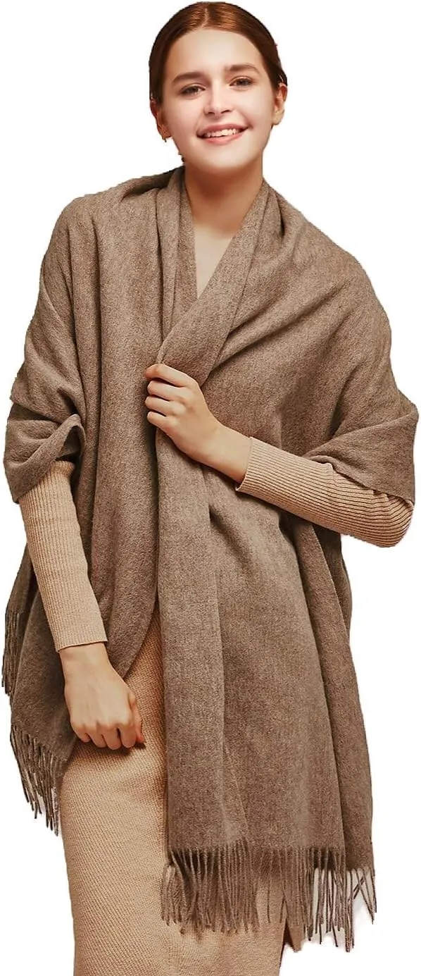 LaniLani 100% Merino Wool Scarf Shawl for Women, Warm and Oversized, Pashmina Cashmere feel, 78” x 28”, Winter Gift for Women