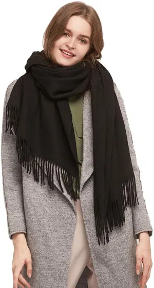 LaniLani 100% Merino Wool Scarf Shawl for Women, Warm and Oversized, Pashmina Cashmere feel, 78” x 28”, Winter Gift for Women