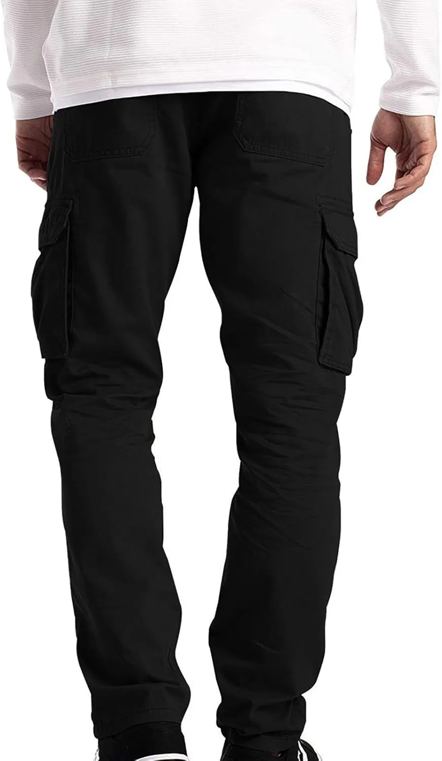 LCMTWX Mens Joggers Summer Pants Trousers Casual Overalls Straight Men's Multi Pocket Men's Pants Heavyweight Fleece