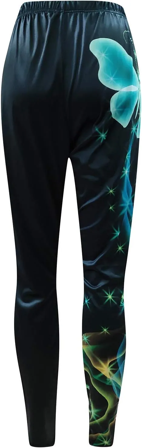 LCMTWX Workout Leggings Autumn Casual Print Leggings Boot Pants Workout Leggings Winter Warm Thick Tights High Waisted