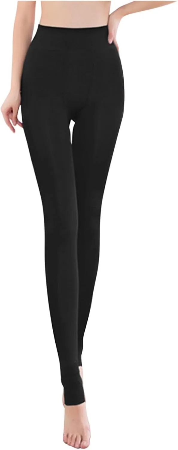 LCMTWX Workout Leggings Leggings Pants Winter Thick Lined Warm Brushed Tights Fleece Pants Workout Leggings Lined Thermal