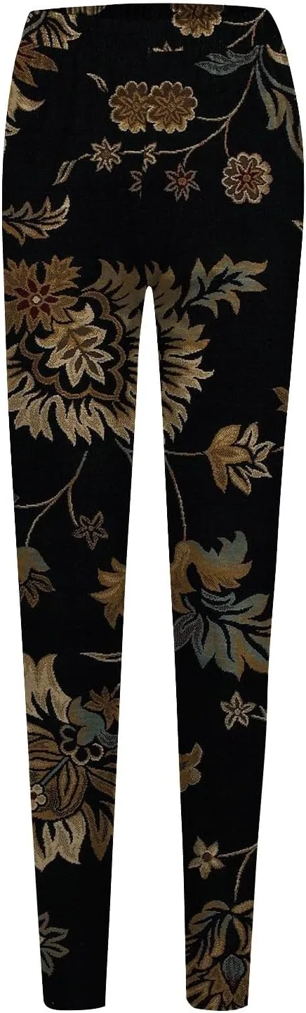 Leggings for Women with Pockets Tummy Control Patterned Work Pants for Women Workout Bottoms for Women