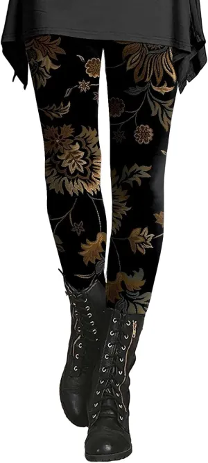 Leggings for Women with Pockets Tummy Control Patterned Work Pants for Women Workout Bottoms for Women