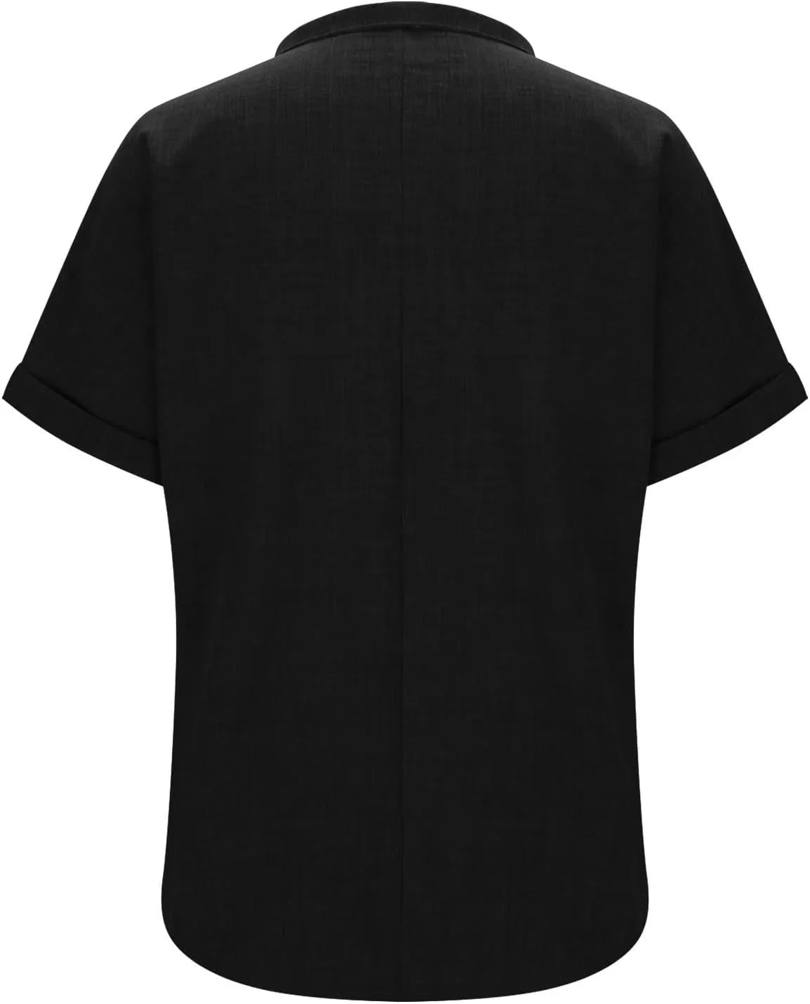 Linen Tops for Women Cute Short Sleeve V Neck Pullover Curved Hem Loose Fit T-Shirts 2025 Summer Outfits Clothes