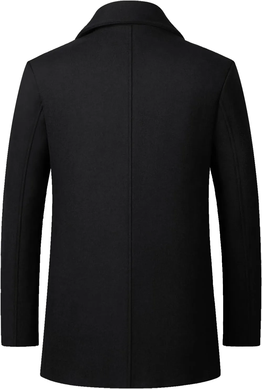 Litteking Men's Winter Coat Wool Trench Peacoat Classic Notched Collar Overcoat Double Breasted Top Jacket