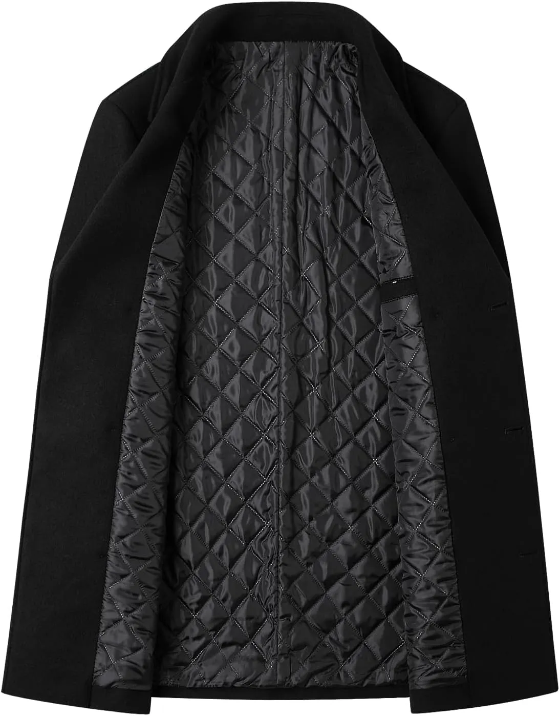 Litteking Men's Winter Coat Wool Trench Peacoat Classic Notched Collar Overcoat Double Breasted Top Jacket
