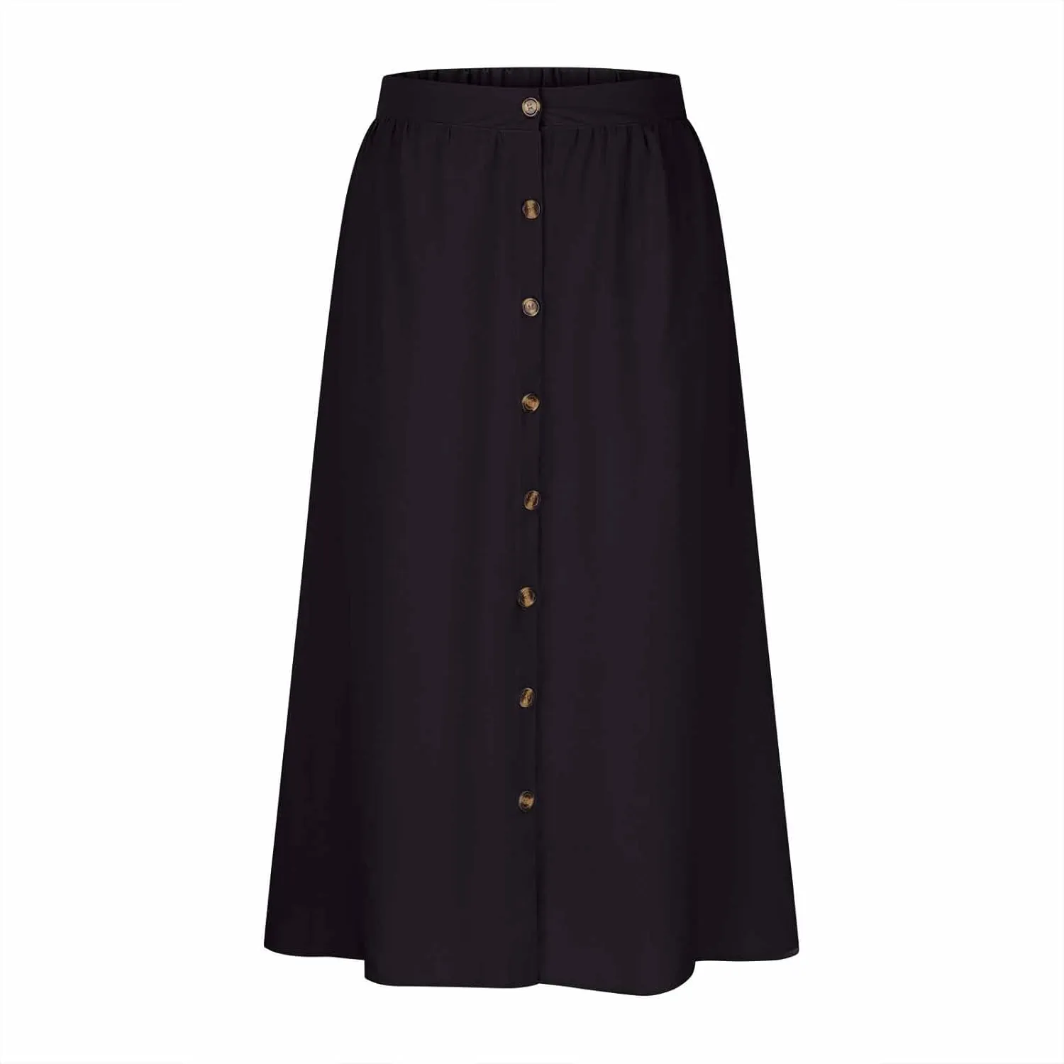 Long Skirts for Women Button Down Elastic High Waist A Line Casual Flowy Tiered Skirt Summer Beach Vacation Skirts