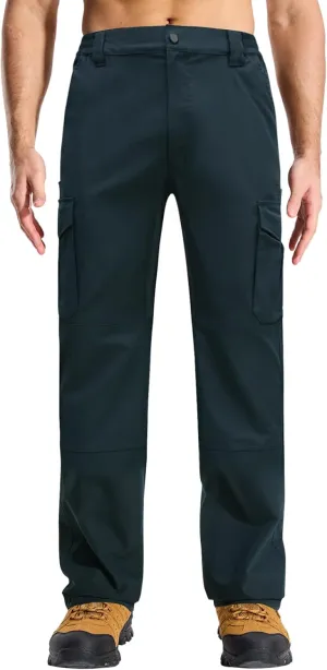 LOOGU Men's Water Resistant Tactical Pants, Ripstop Cargo Pants with 8 Pockets Hiking Work Outdoor