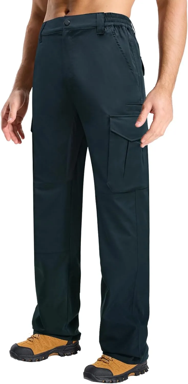 LOOGU Men's Water Resistant Tactical Pants, Ripstop Cargo Pants with 8 Pockets Hiking Work Outdoor