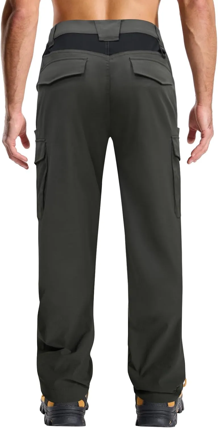 LOOGU Men's Water Resistant Tactical Pants, Ripstop Cargo Pants with 8 Pockets Hiking Work Outdoor