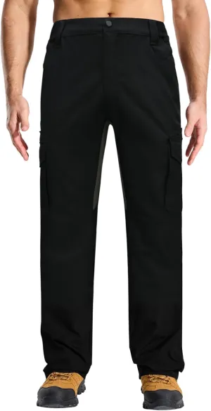 LOOGU Men's Water Resistant Tactical Pants, Ripstop Cargo Pants with 8 Pockets Hiking Work Outdoor