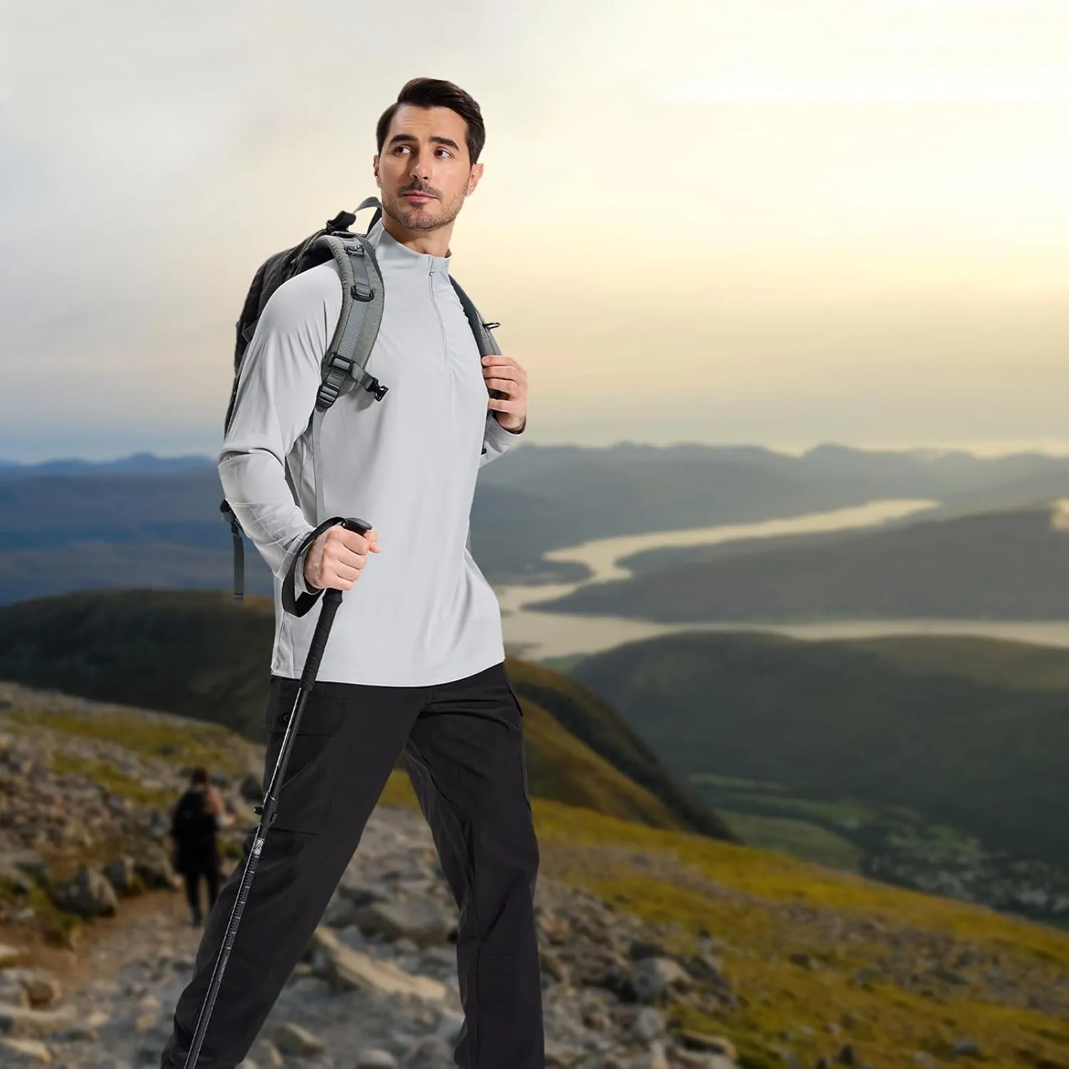 LOOGU Men's Water Resistant Tactical Pants, Ripstop Cargo Pants with 8 Pockets Hiking Work Outdoor