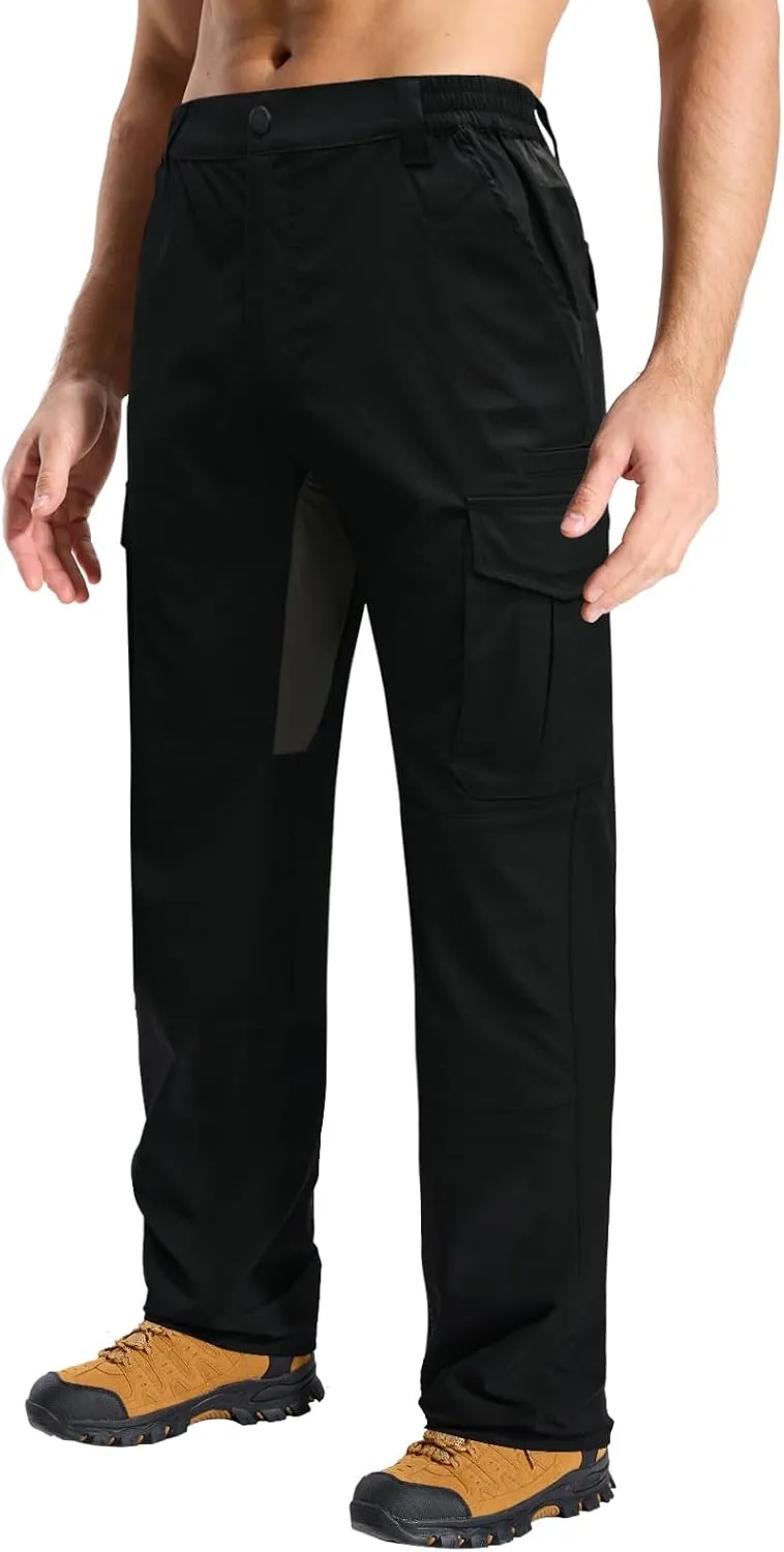 LOOGU Men's Water Resistant Tactical Pants, Ripstop Cargo Pants with 8 Pockets Hiking Work Outdoor