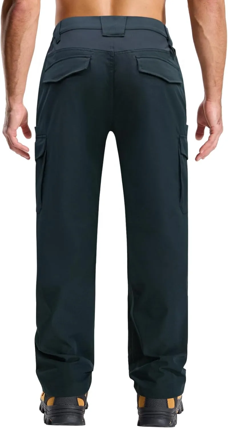 LOOGU Men's Water Resistant Tactical Pants, Ripstop Cargo Pants with 8 Pockets Hiking Work Outdoor