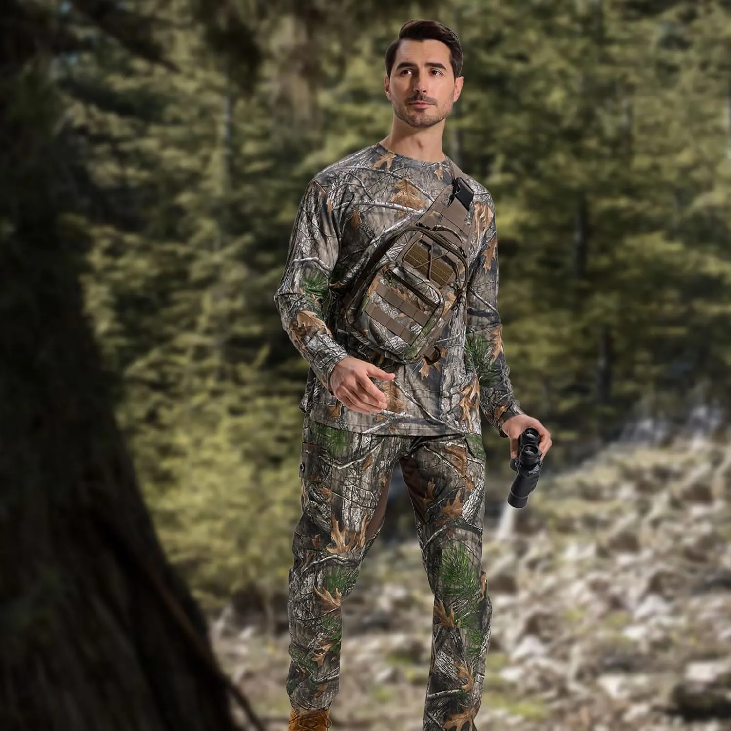 LOOGU Men's Water Resistant Tactical Pants, Ripstop Cargo Pants with 8 Pockets Hiking Work Outdoor